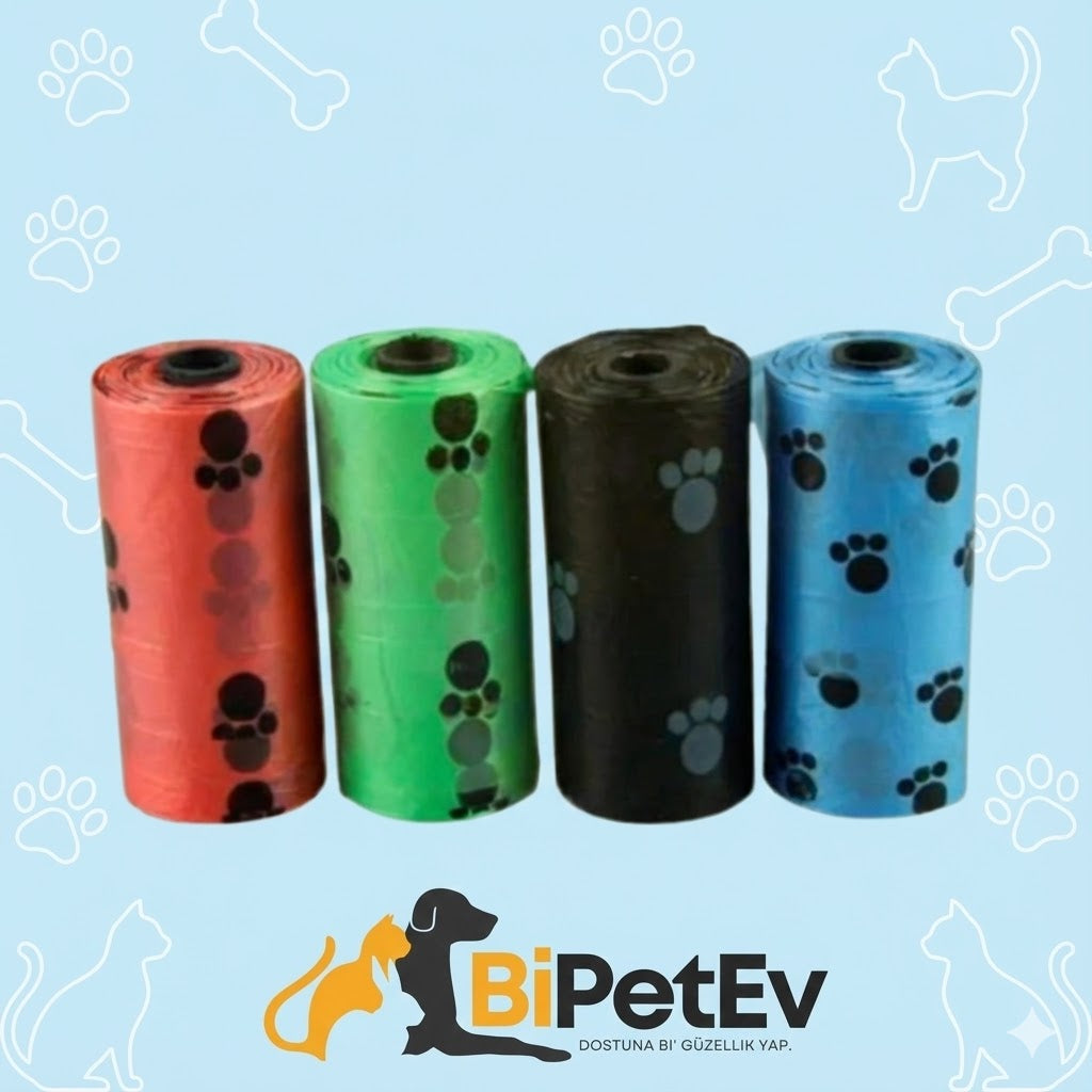 4'lü Dayanıklı Kedi & Köpek Dışkı Toplama Poşeti